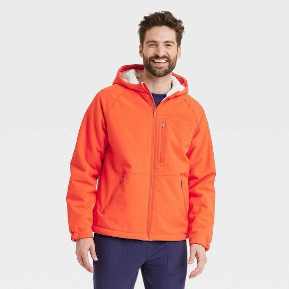 Men's High Pile Fleece Lined Jacket - All in Motion™ Red Orange XXL - Picture 1 of 3